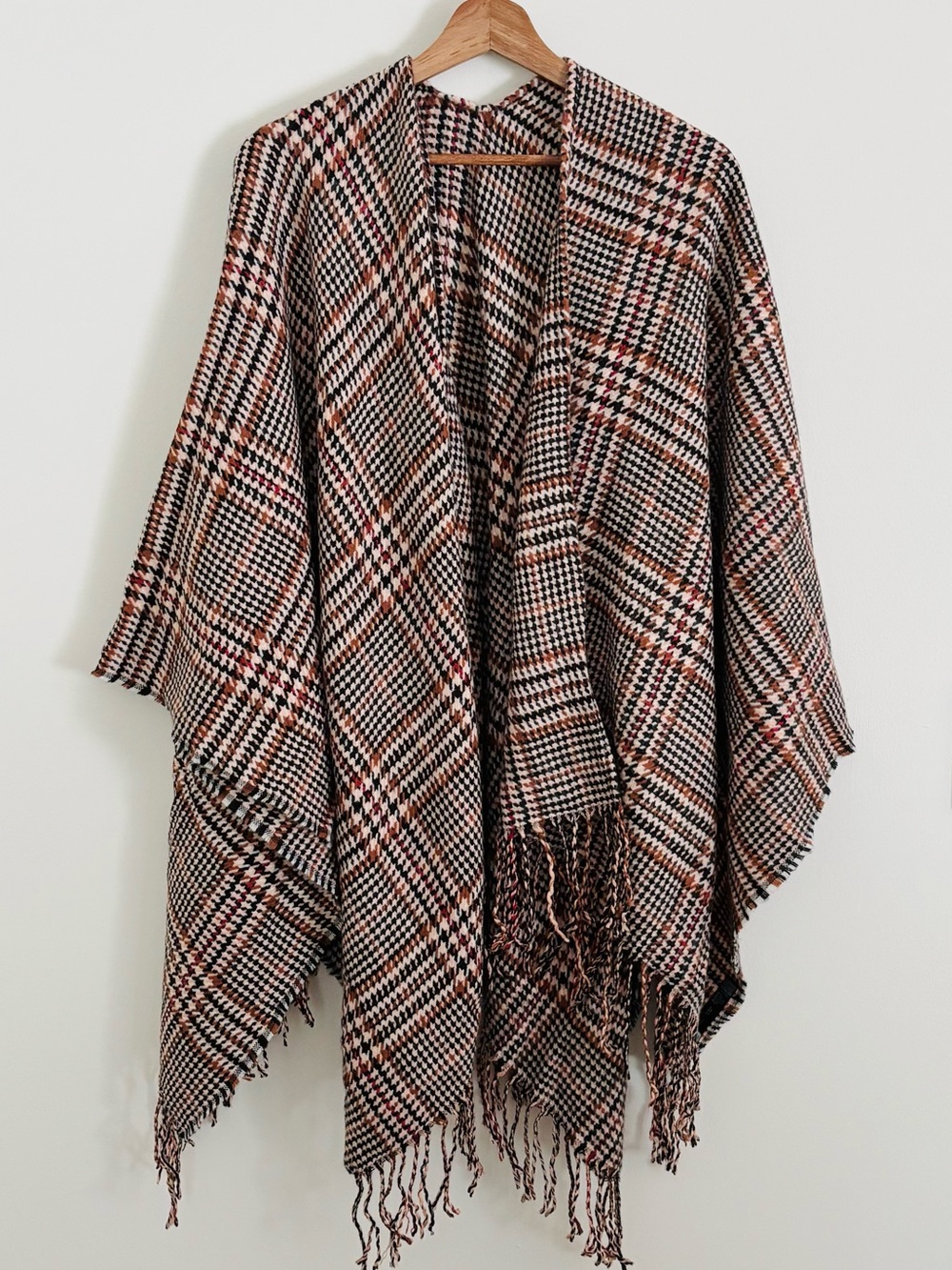 ASOS Plaid Fringe Flannel Cape